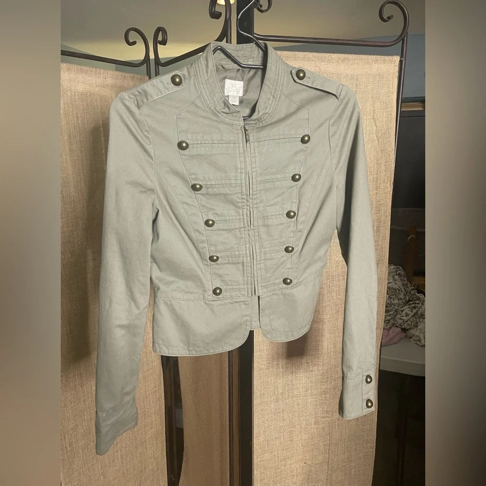 LC Lauren Conrad Gray Utility Jacket with Structured Silhouette - Picture 1 of 8